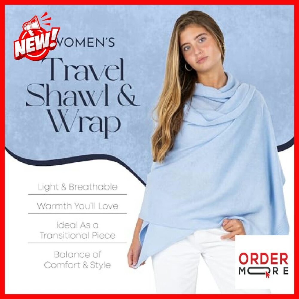 Luxury Cashmere Wool Blend Knitted Wrap Shawl 27x78 Inches Travel Scarf - Picture 4 of 8